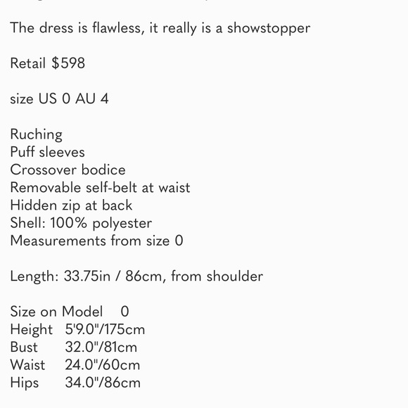 NICHOLAS Crossover Gathered Dress Aqua Floral sz 0 - Picture 9 of 11